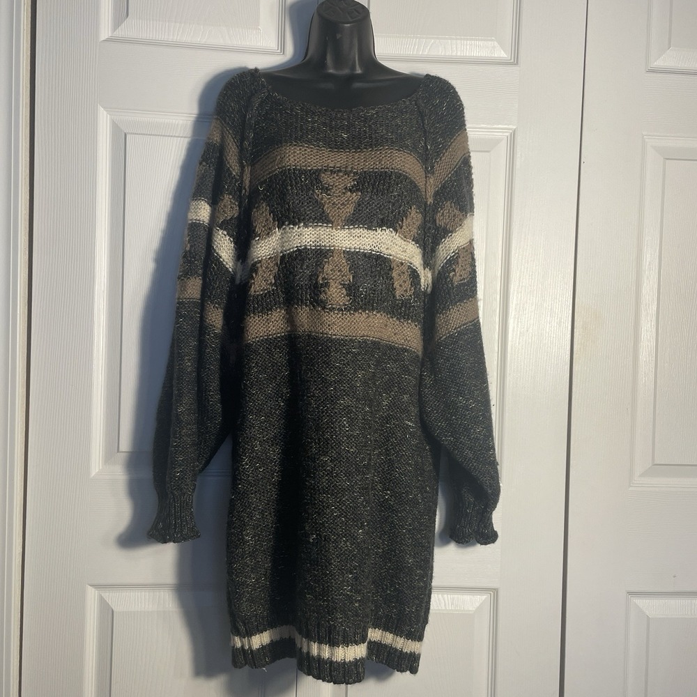 Free People Northern Lights Sweater Dress Women S Wool Blend Boho Oversized Cozy